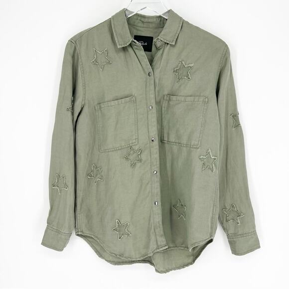 Rails Marcel Star Utility Button Down Top XS Green - Picture 2 of 8